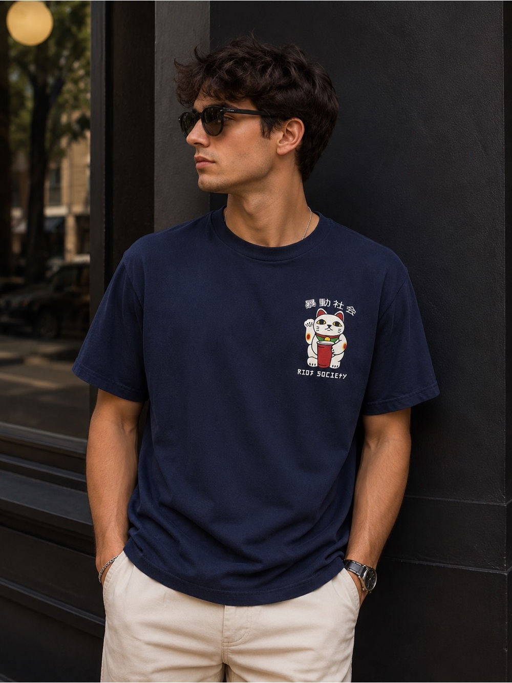 Riot Society Navy Blue Short Sleeve Tee